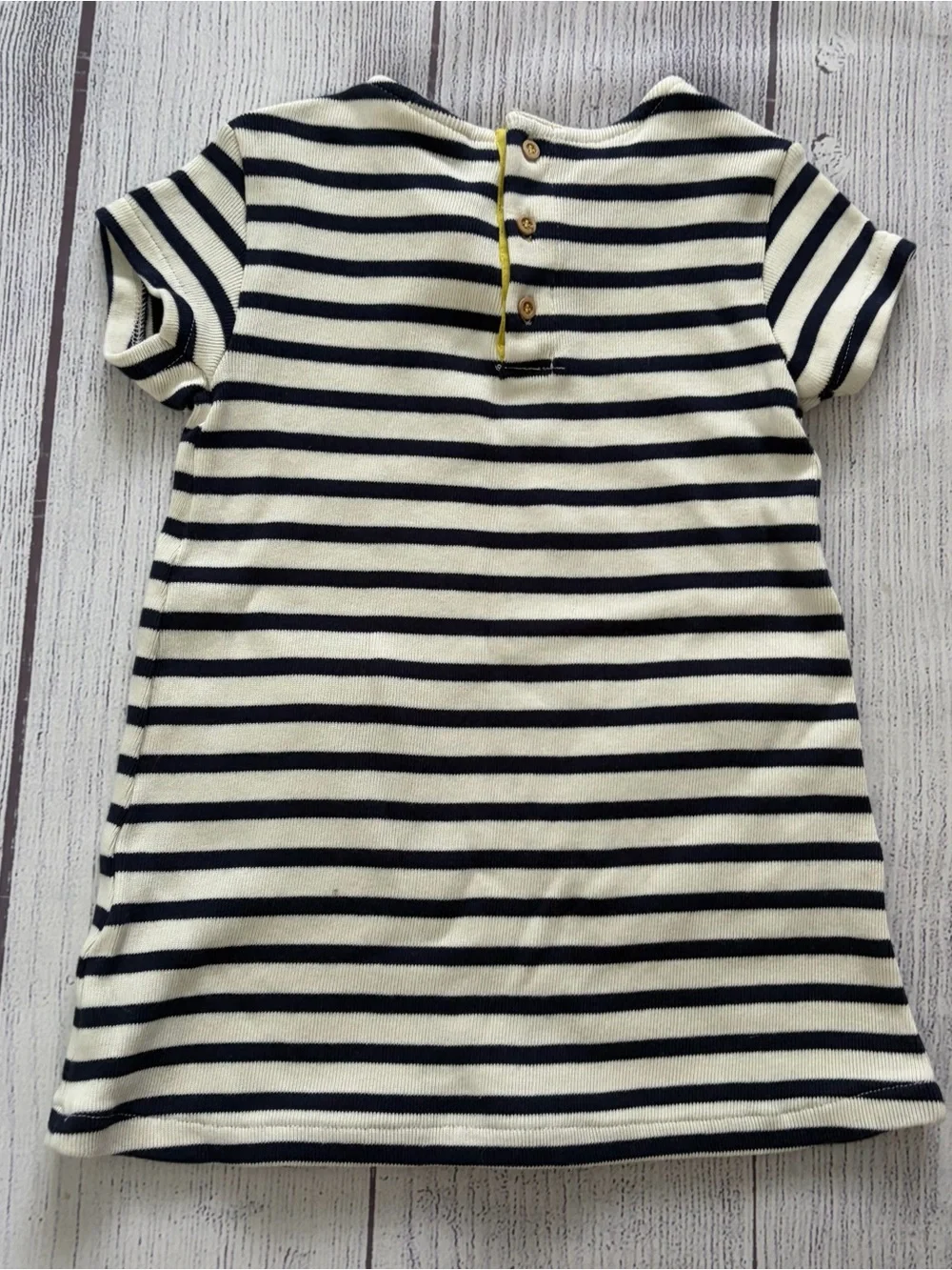 Zara Girls Navy & White Striped Pocket Dress Size 18-24 months